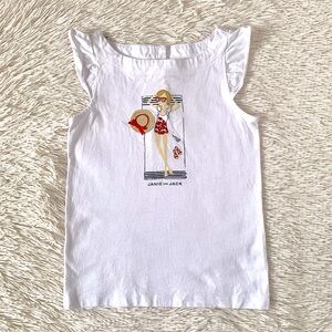 Janie and Jack Girls Ruffle Sleeve Tank Top•Size 8